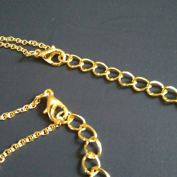 Luxury Gold Plated Mint Green Heart Cat Necklace - Picture 5 of 6